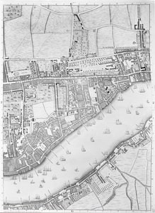 ワッピングの地図、ロンドン、1746